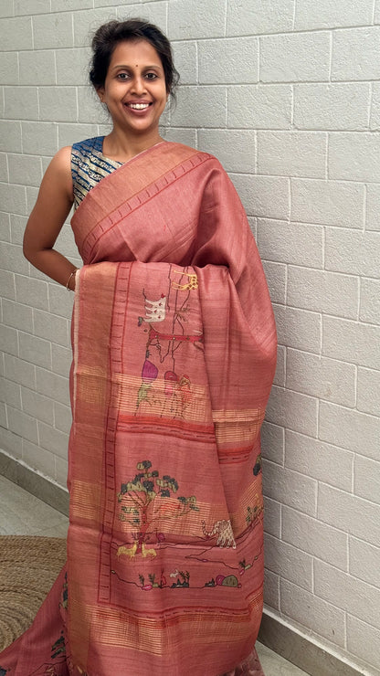 Pure Tussar Paithani Border Saree