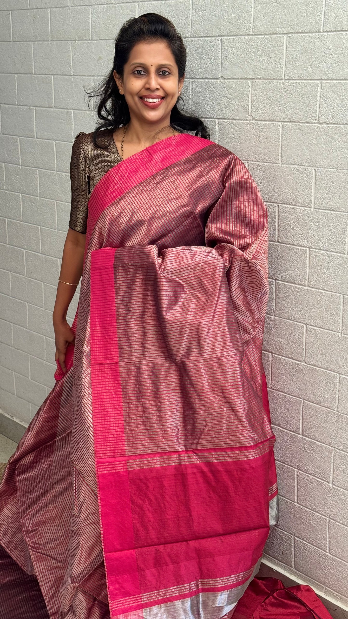 Pure Chanderi Stripe Saree
