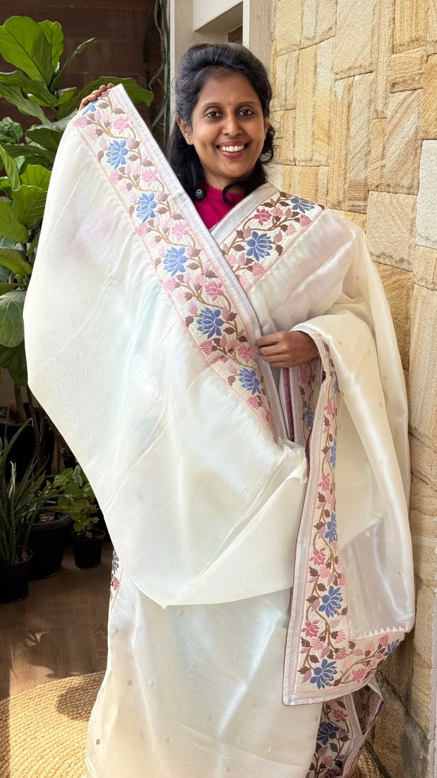 Tissue Floral Embroidered