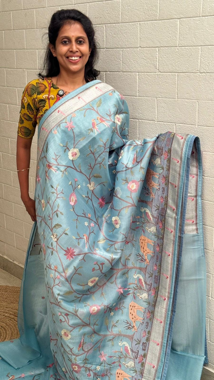 Tissue Embroidered Saree