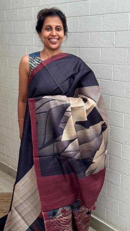 Pure Tussar Print Saree