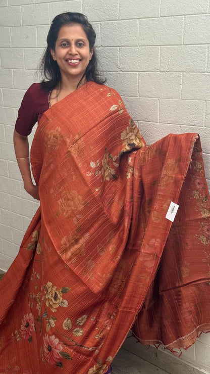 Pure Tussar Printed Saree