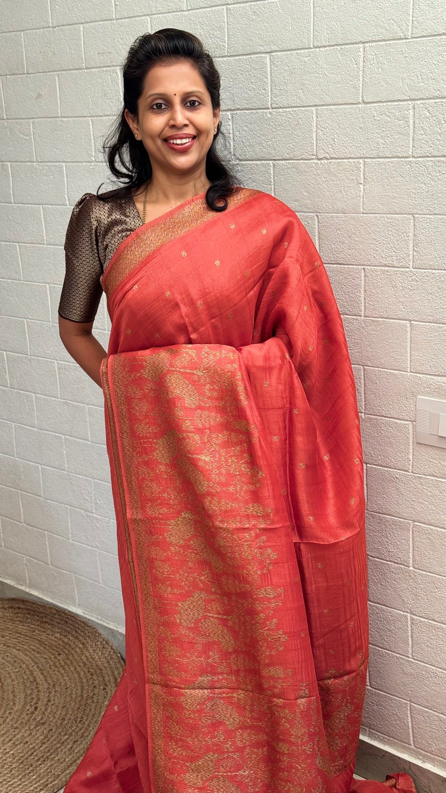 Moonga Tussar Flamingo