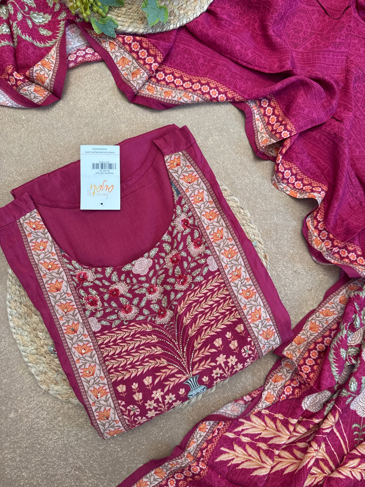 Magenta Silk Suit