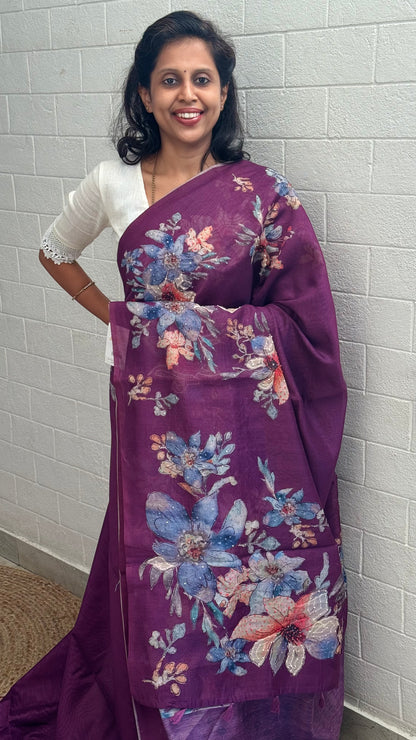 Chanderi French Knot Saree