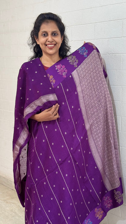 Moonga Tussar Silk Border