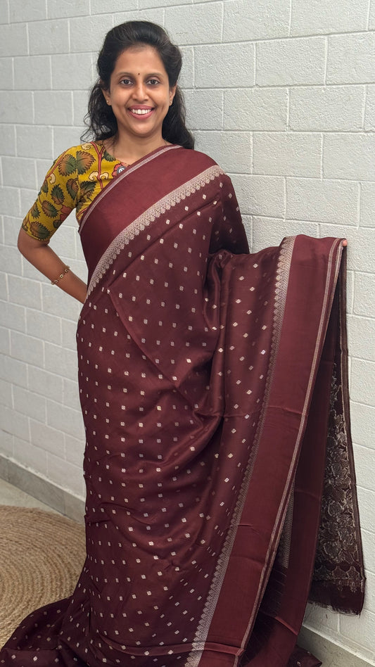 Moonga Tussar Raising Saree