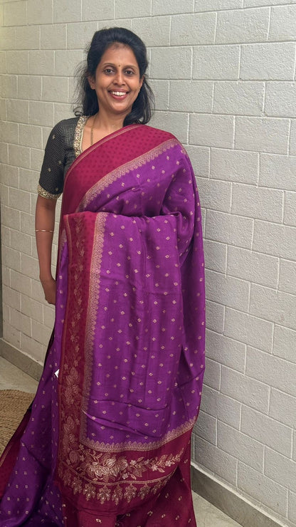 Moonga Tussar Silk Border Saree