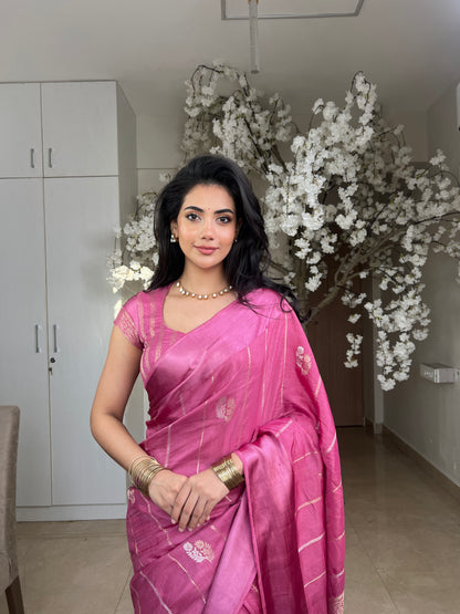 Malini Khatan Pink Saree