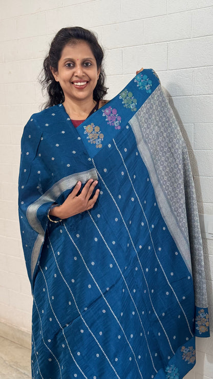 Moonga Tussar Silk Border