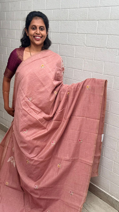 Chanderi Knot Work Saree