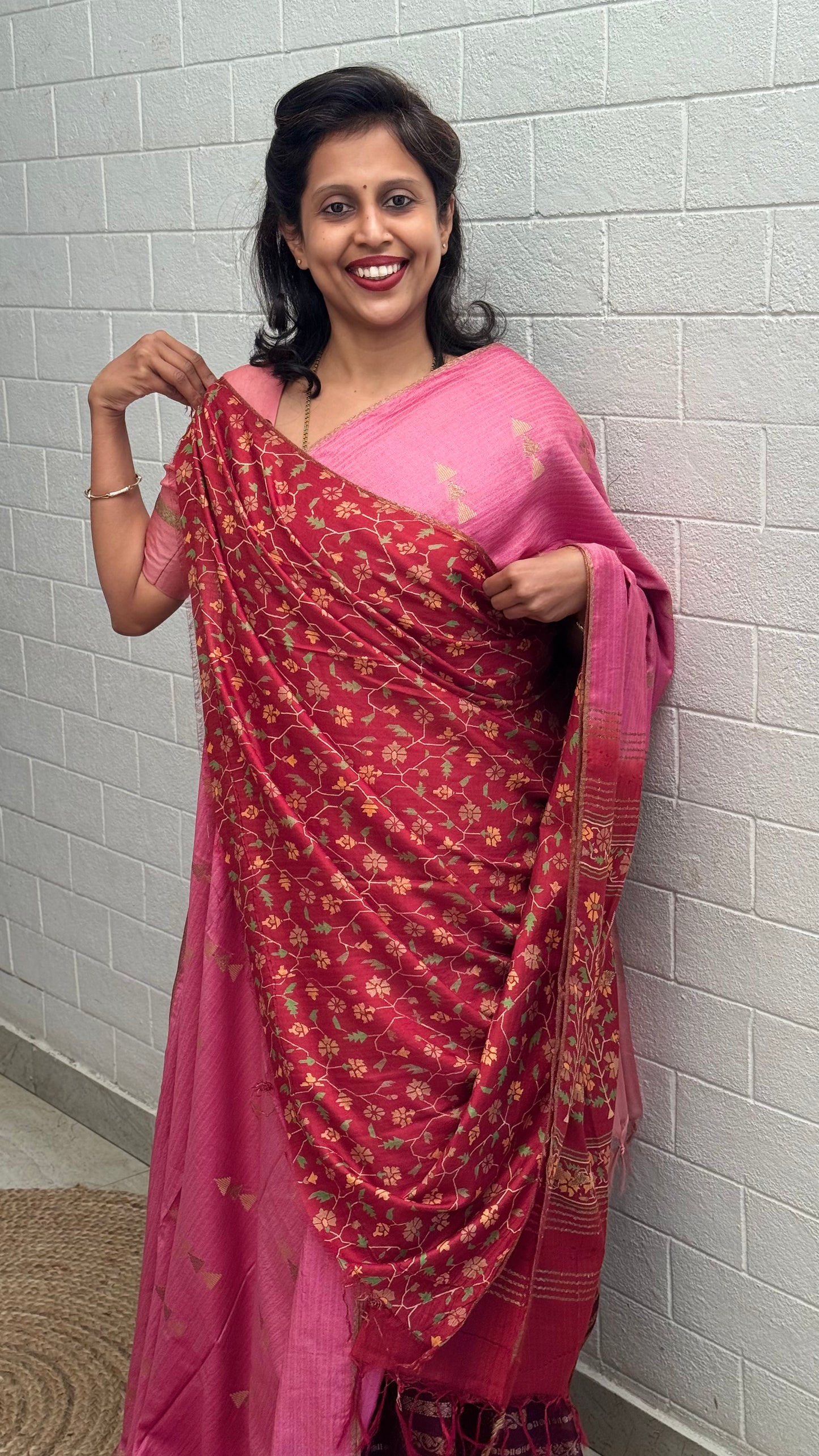 Chanderi Arrow Design Printed Blouse Saree