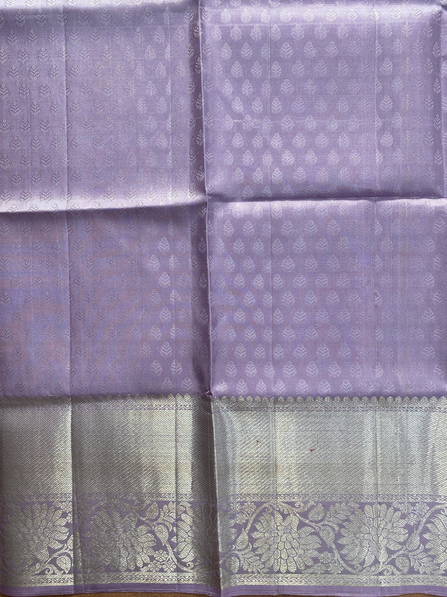 Mauve Tissue Silver Woven Silk