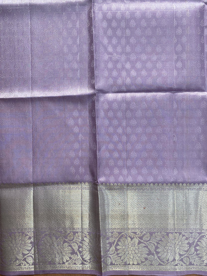 Mauve Tissue Silver Woven Silk