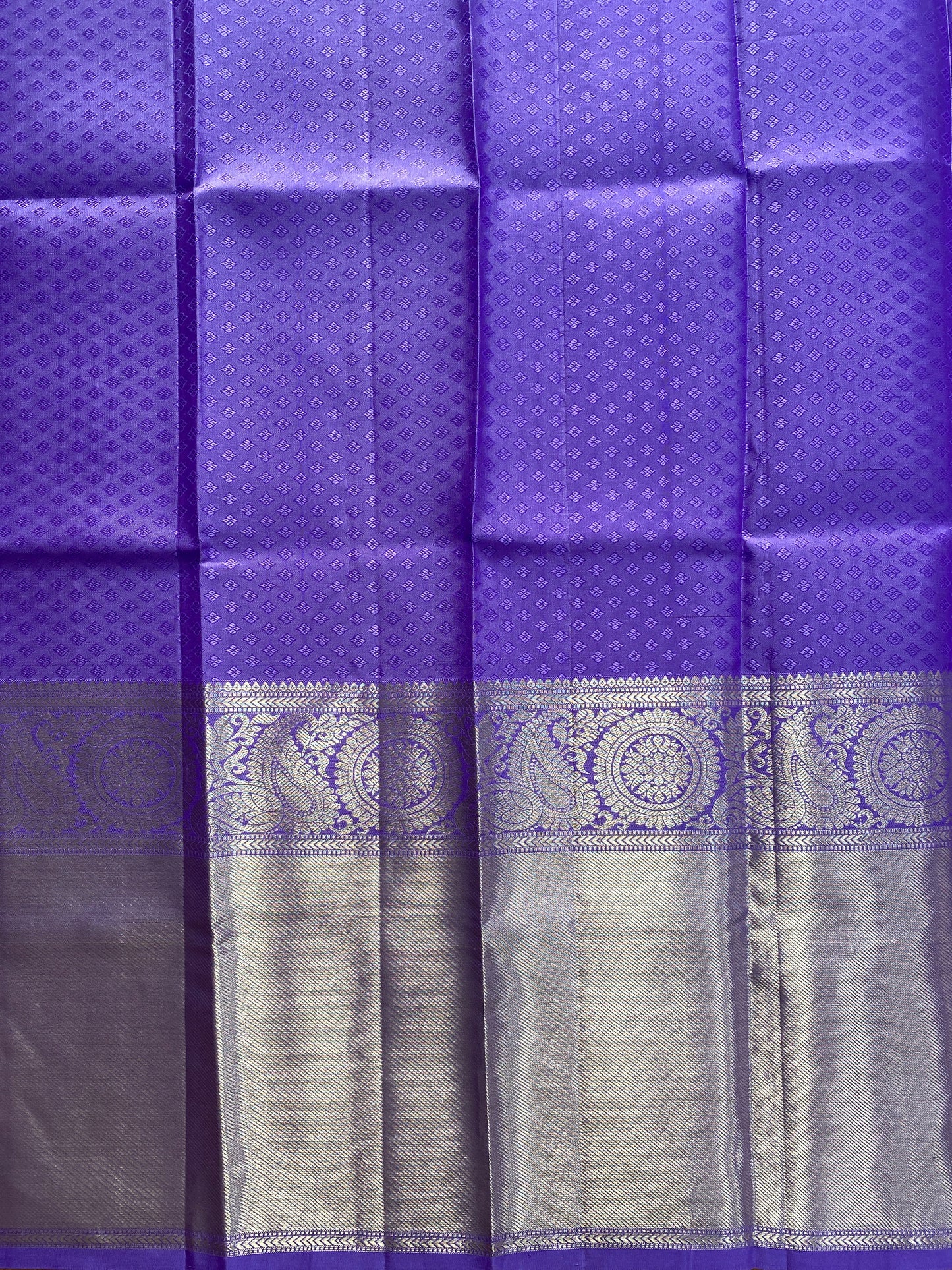 Pastel Blue Silver Woven Silk