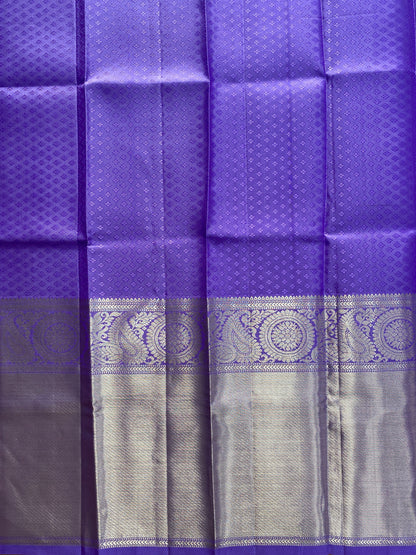 Pastel Blue Silver Woven Silk
