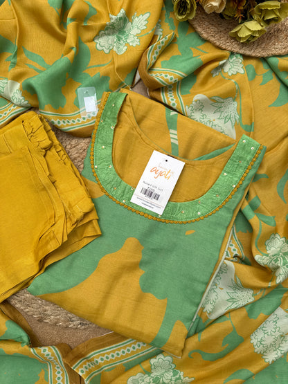 Mustard Silk Suit