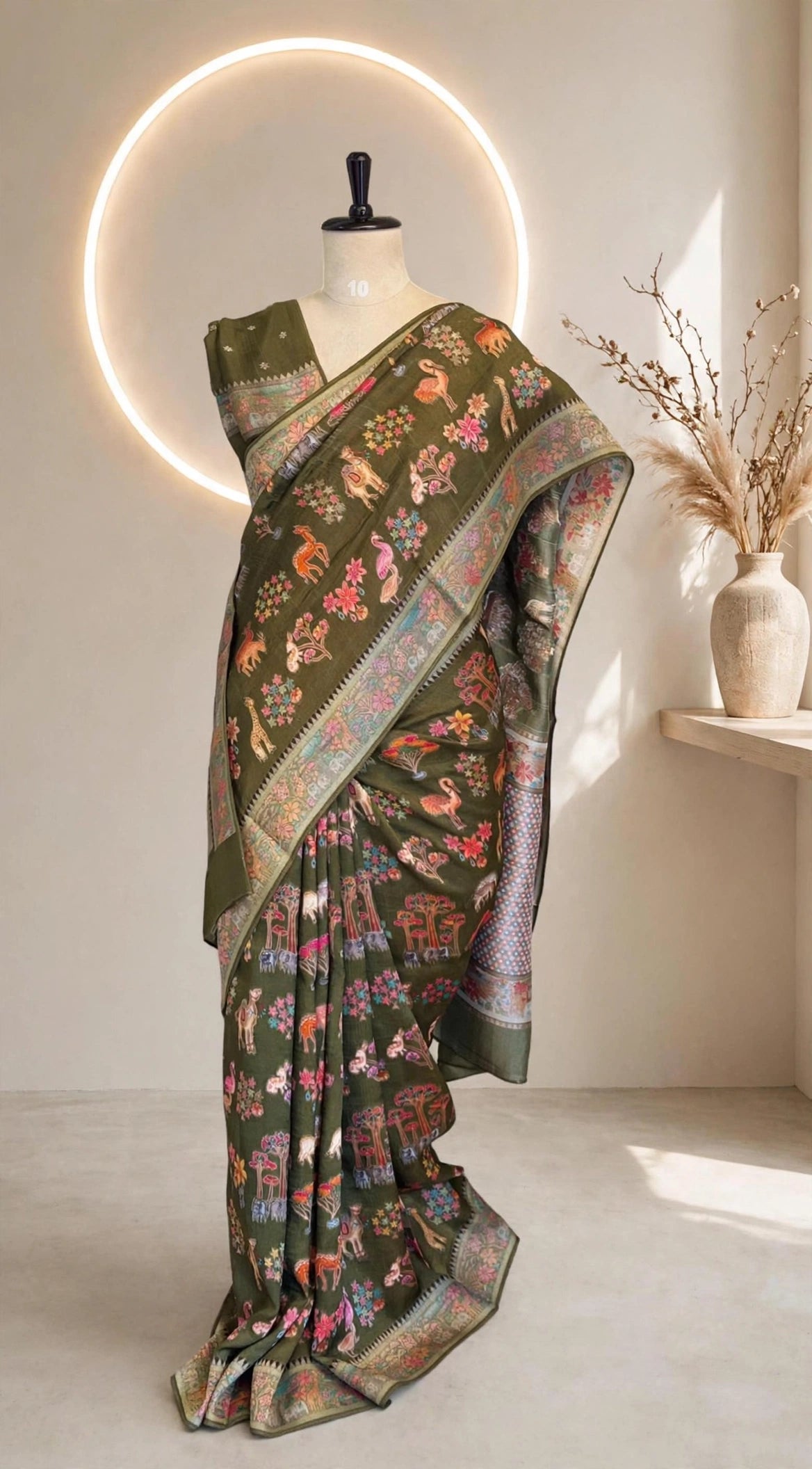 Kanni Silk Meenakari Saree