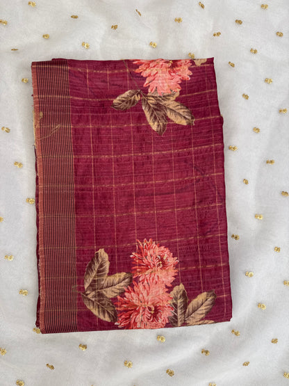 Tussar Floral Zari Border