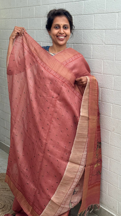 Pure Tussar Paithani Border Saree