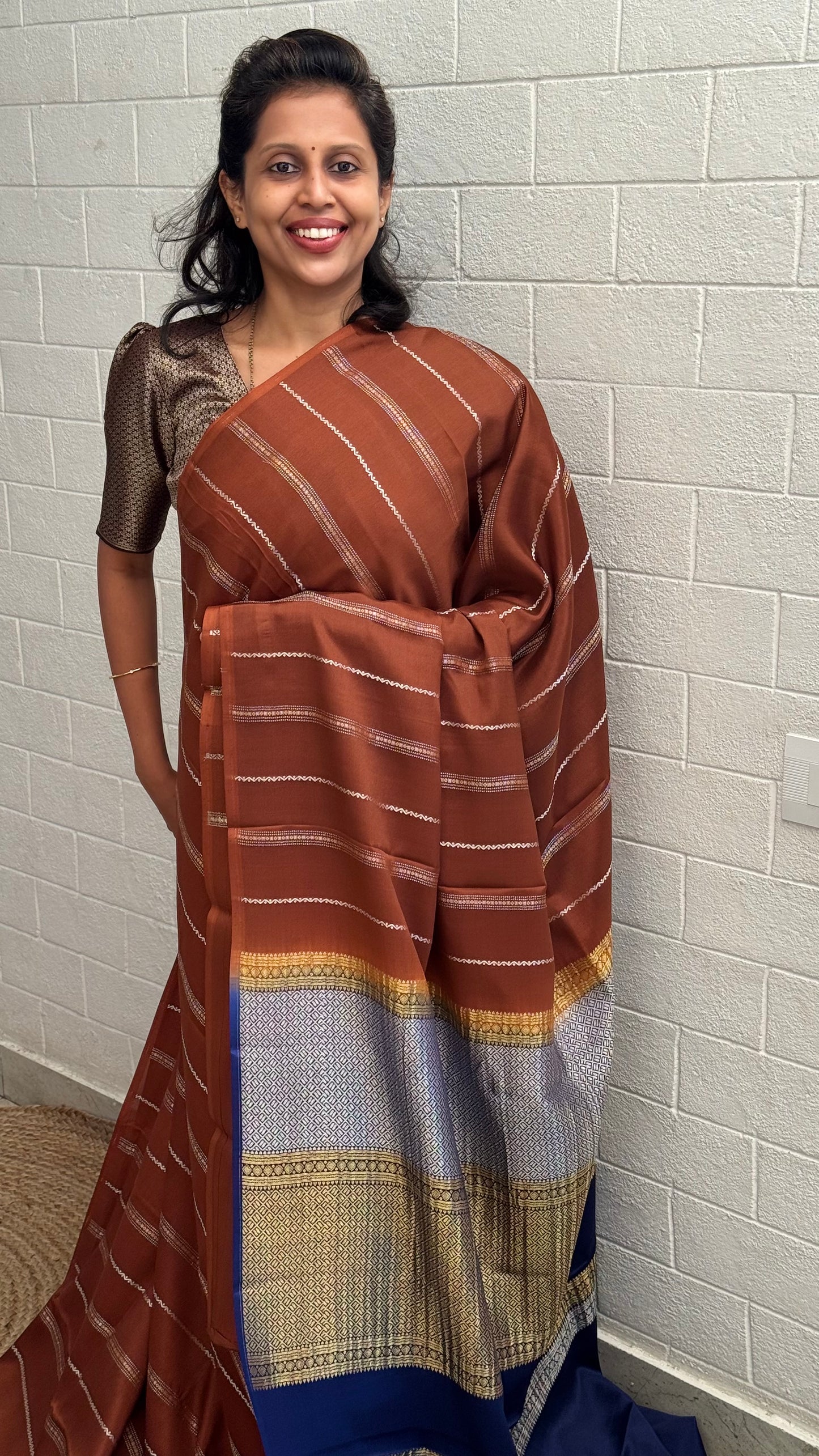 Pure Crepe Stripe Saree