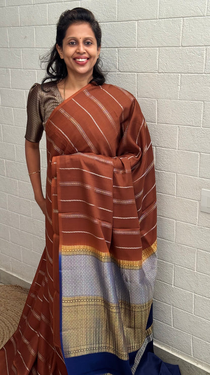 Pure Crepe Stripe Saree
