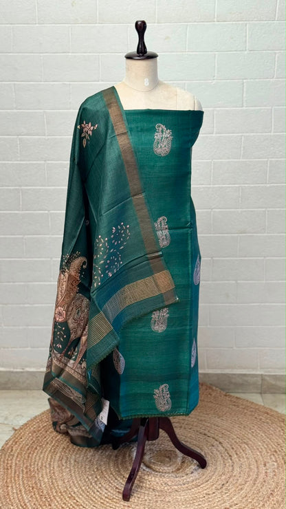 Tussar Silk Unstitched Suit