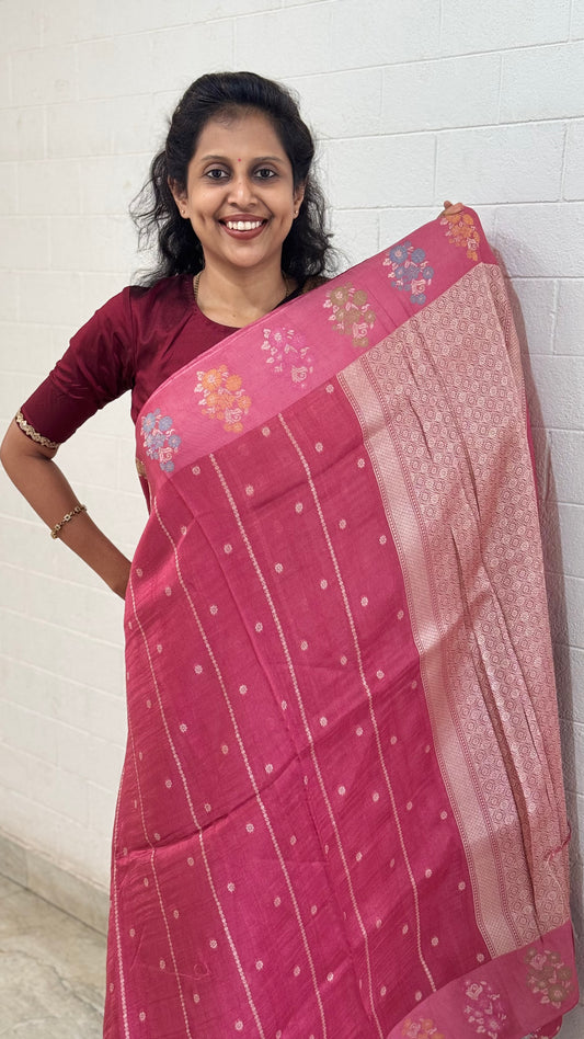 Moonga Tussar Silk Border