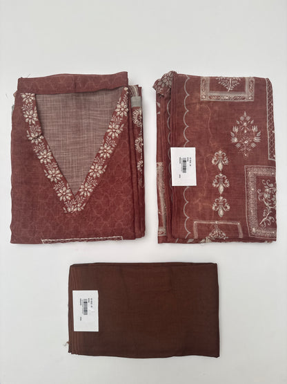 Linen Kantha Unsticthed Suit