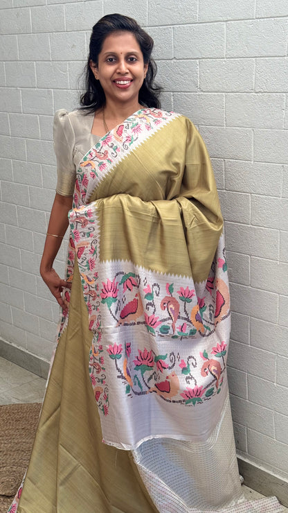 Semi Tussar Print Saree