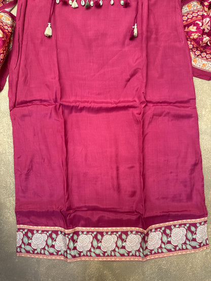 Magenta Silk Suit