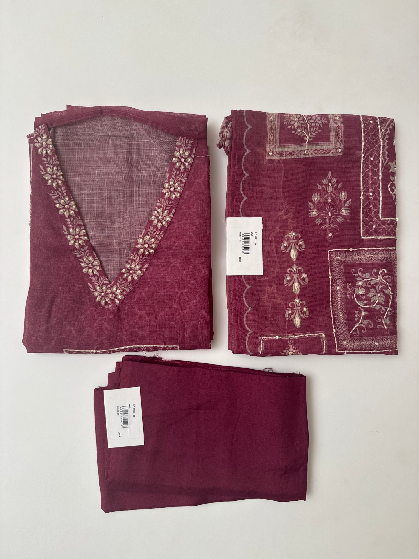 Linen Kantha Unsticthed Suit