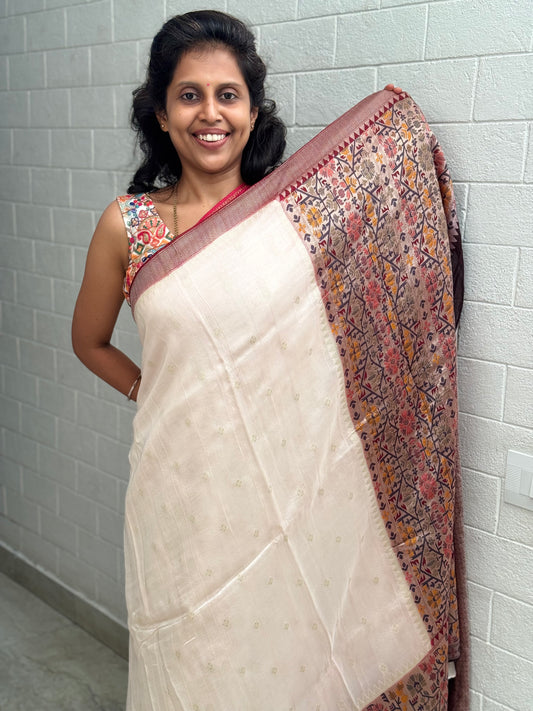 Moonga Tussar Paithani 3D