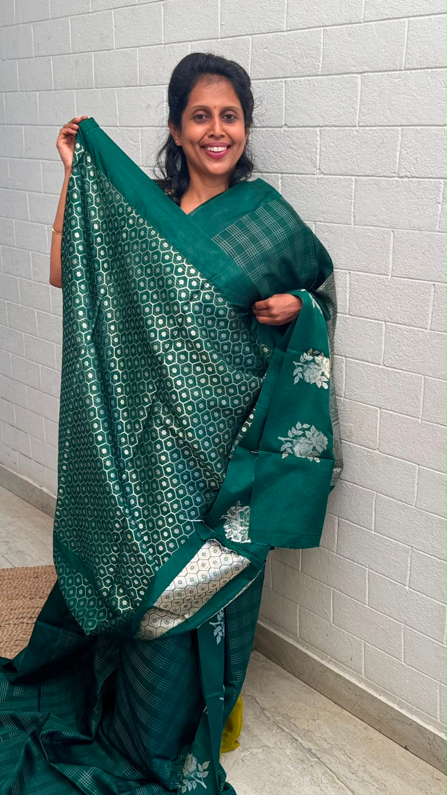 Georgette Checks Crush Saree
