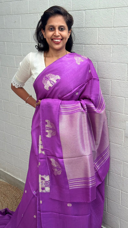 Viscose Elephant Border Saree