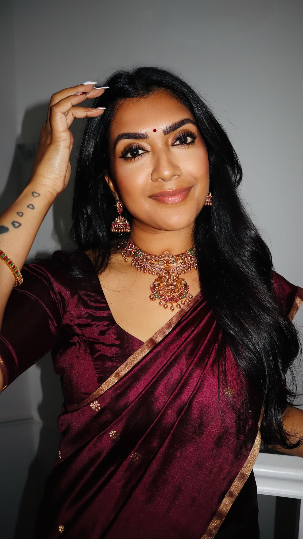 Wine Shade Pure Chanderi Silk Saree