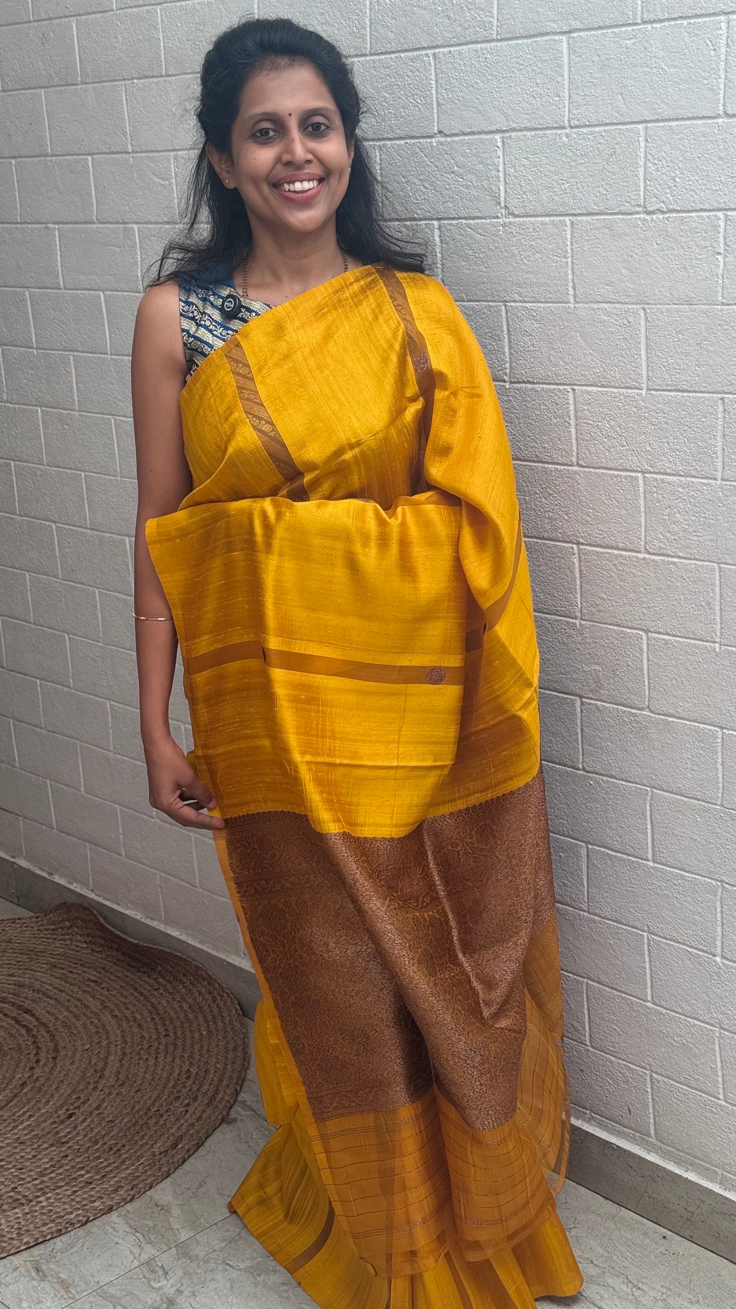 Pure Raw Silk Organza Fusion Saree