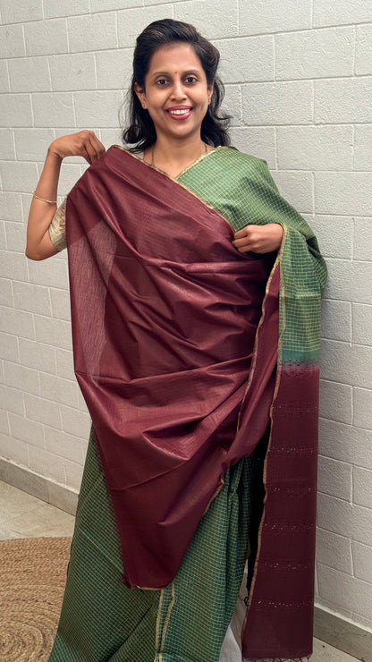 Chanderi Checkered Saree