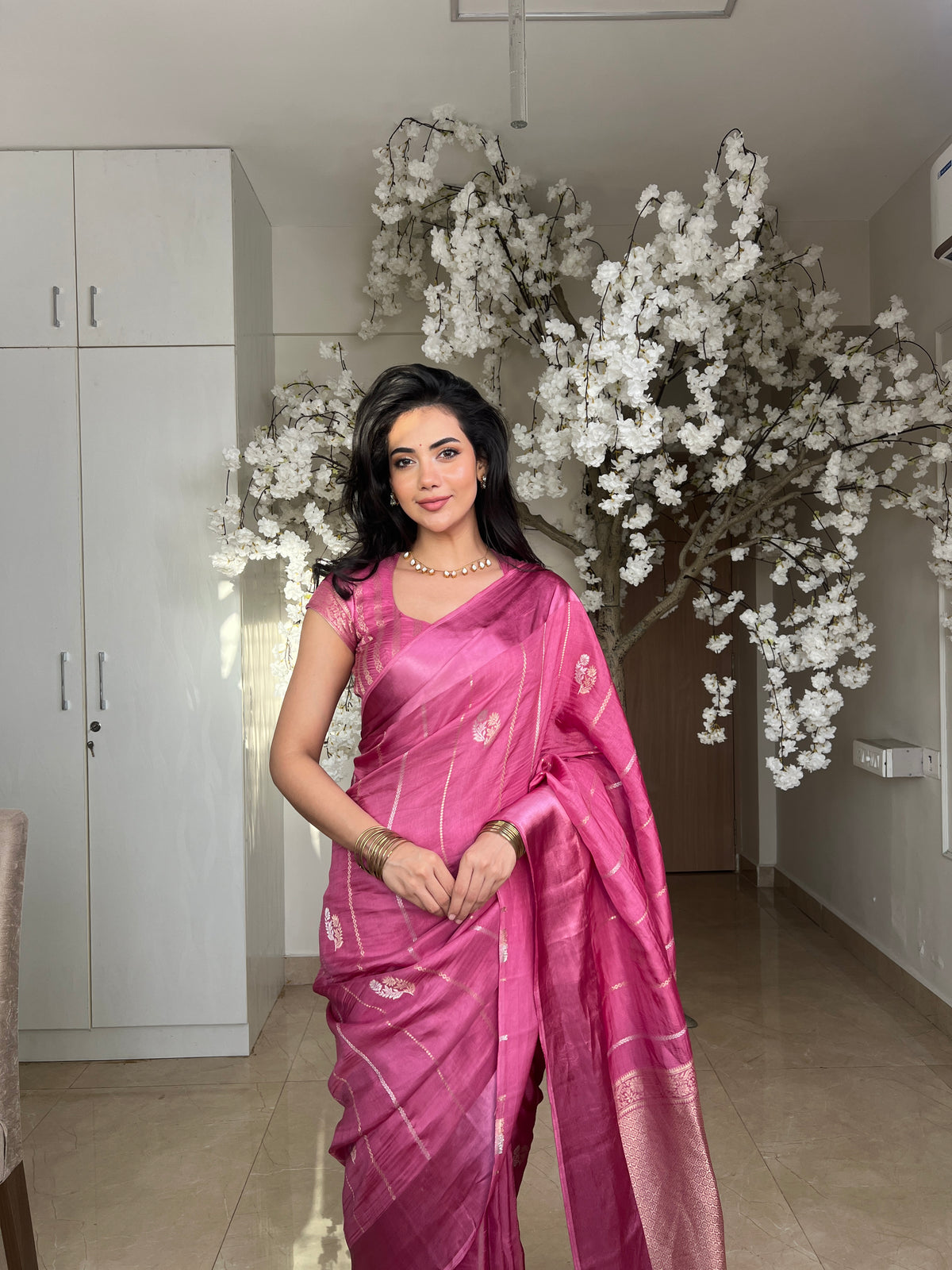 Malini Khatan Pink Saree