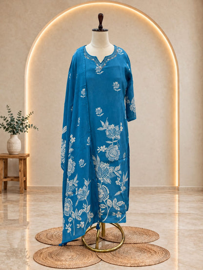 Blue Silk Ready to Wear Suit