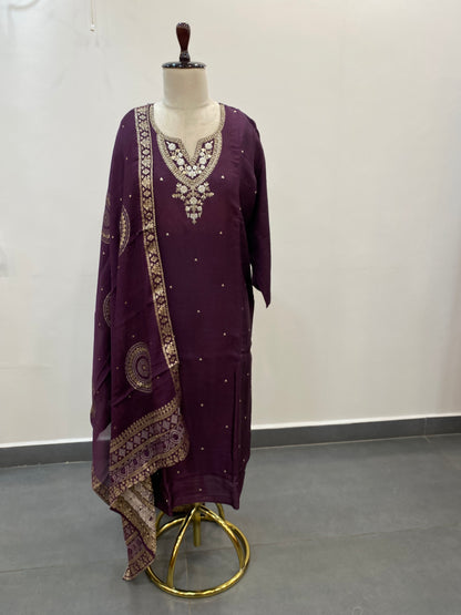 Plum Ready to Wear Suit