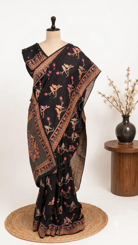 Kanni Silk Twin Bird Saree