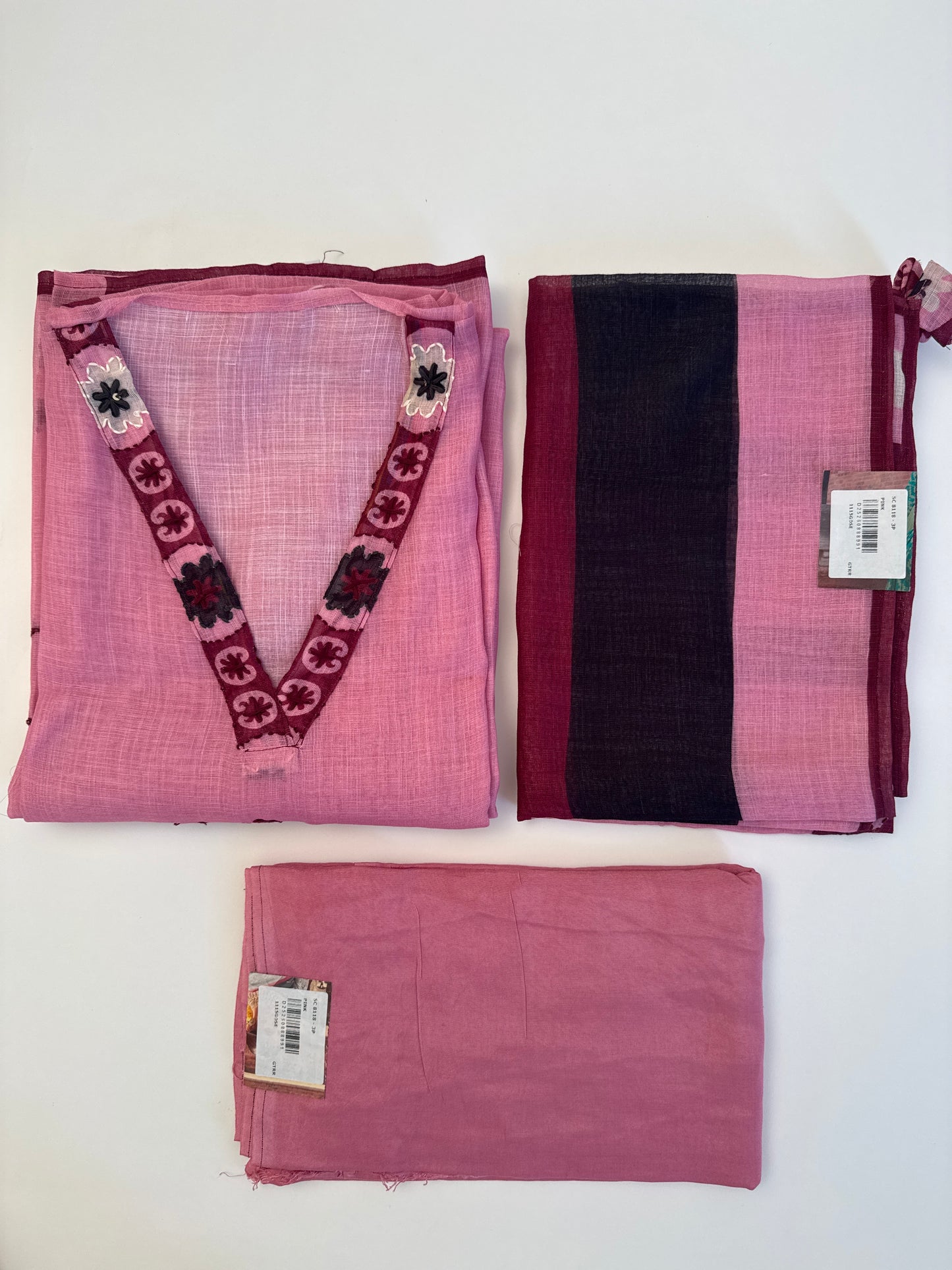 Linen Shape Kantha Unsticthed Suit