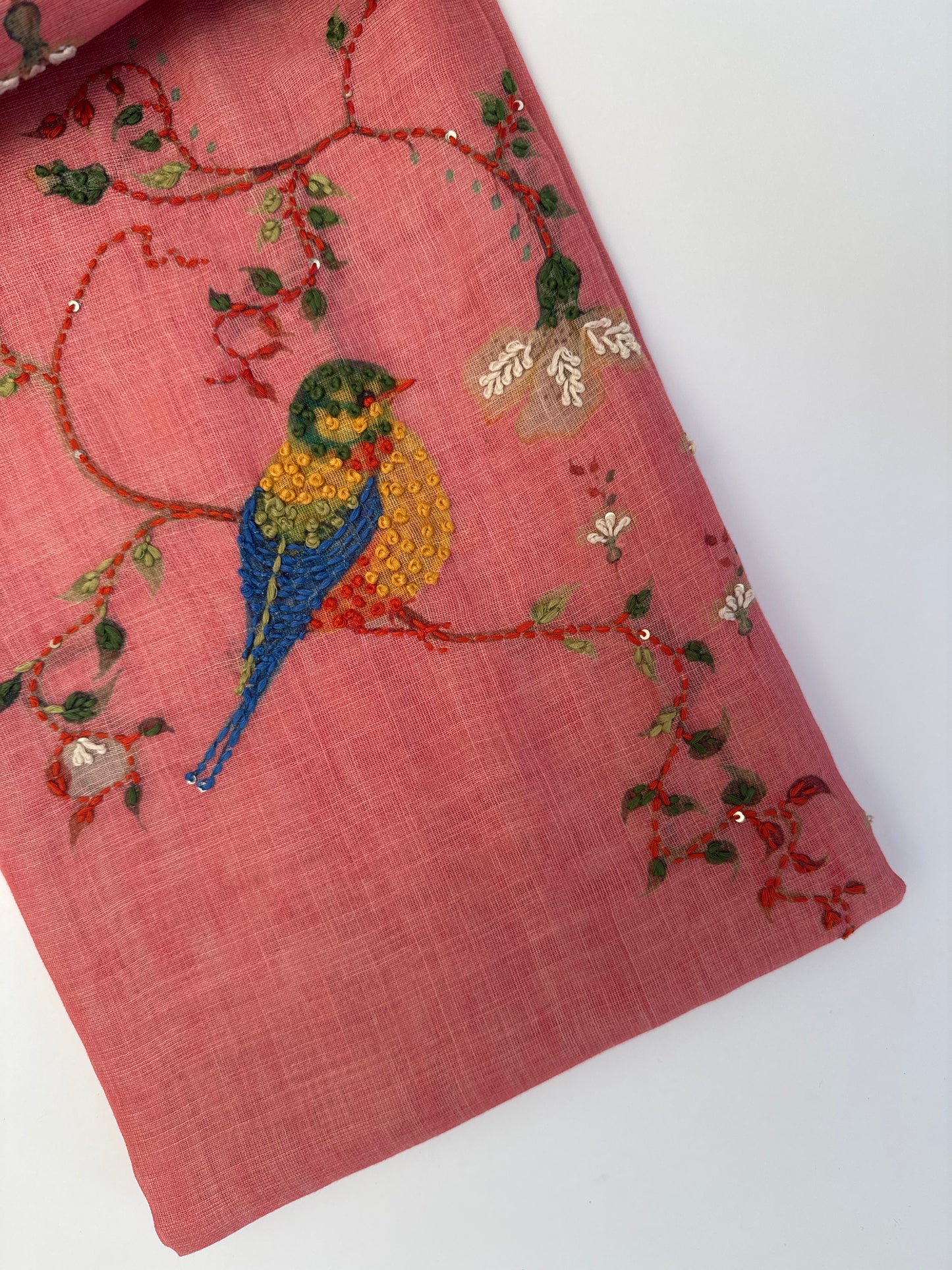 Linen Kantha Unstitched Suit