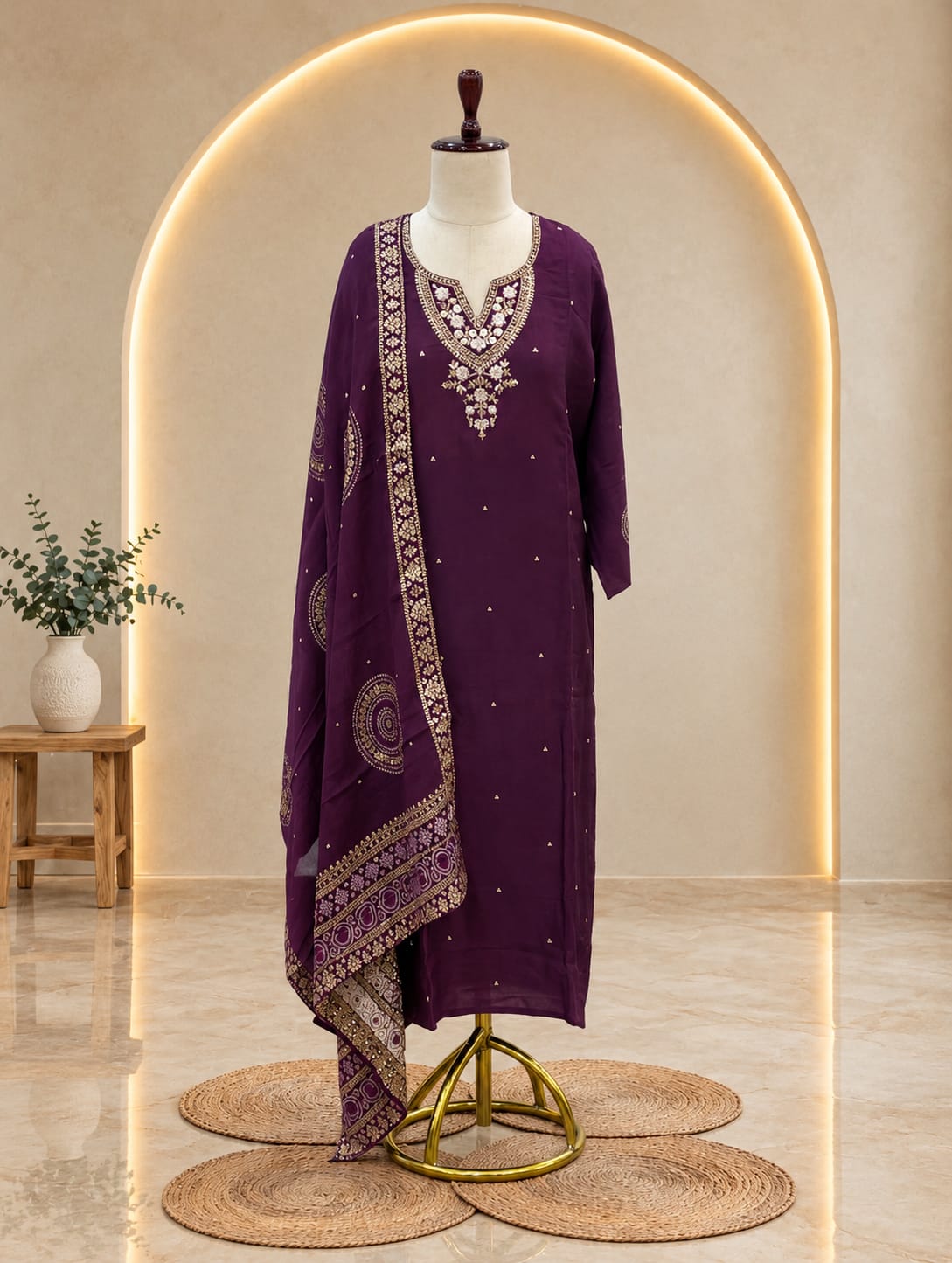 Plum Ready to Wear Suit