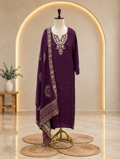 Plum Ready to Wear Suit