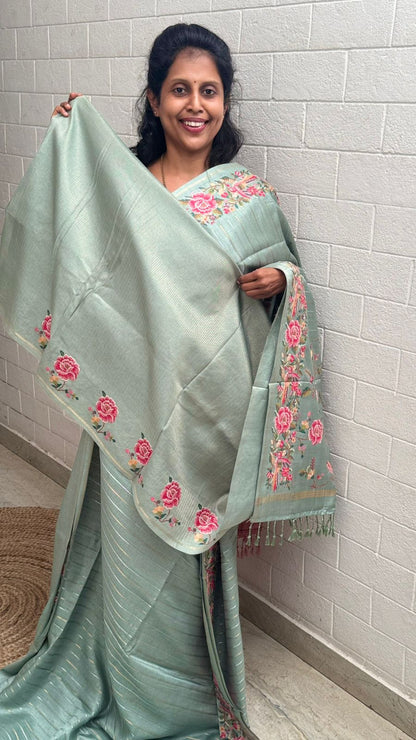 Blended Tussar Line Cross Stitch