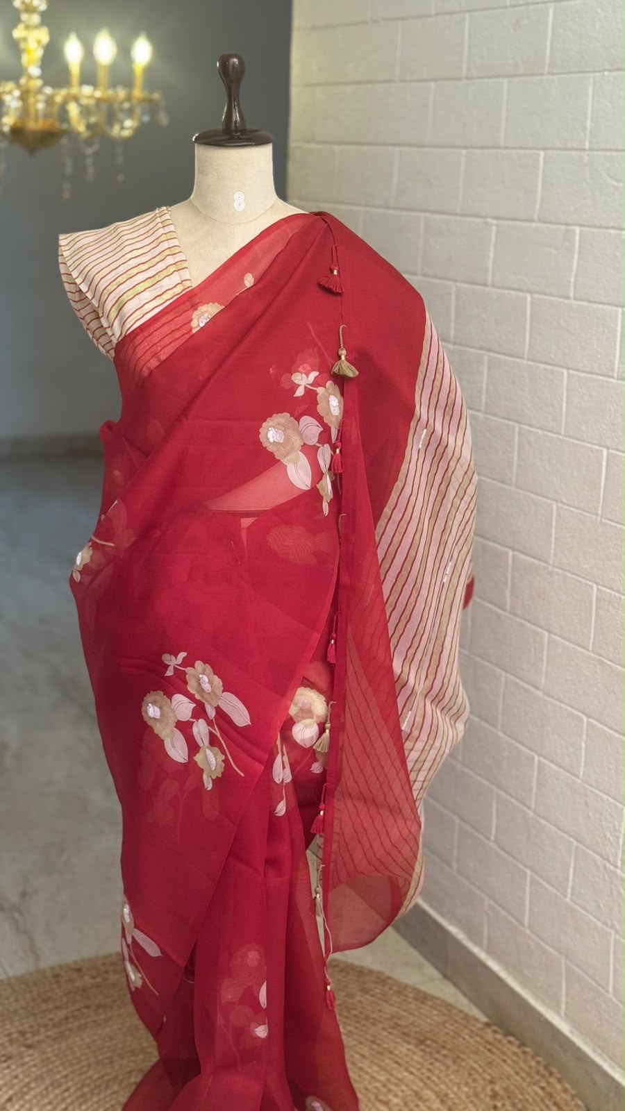 Red Pure Organza Saree