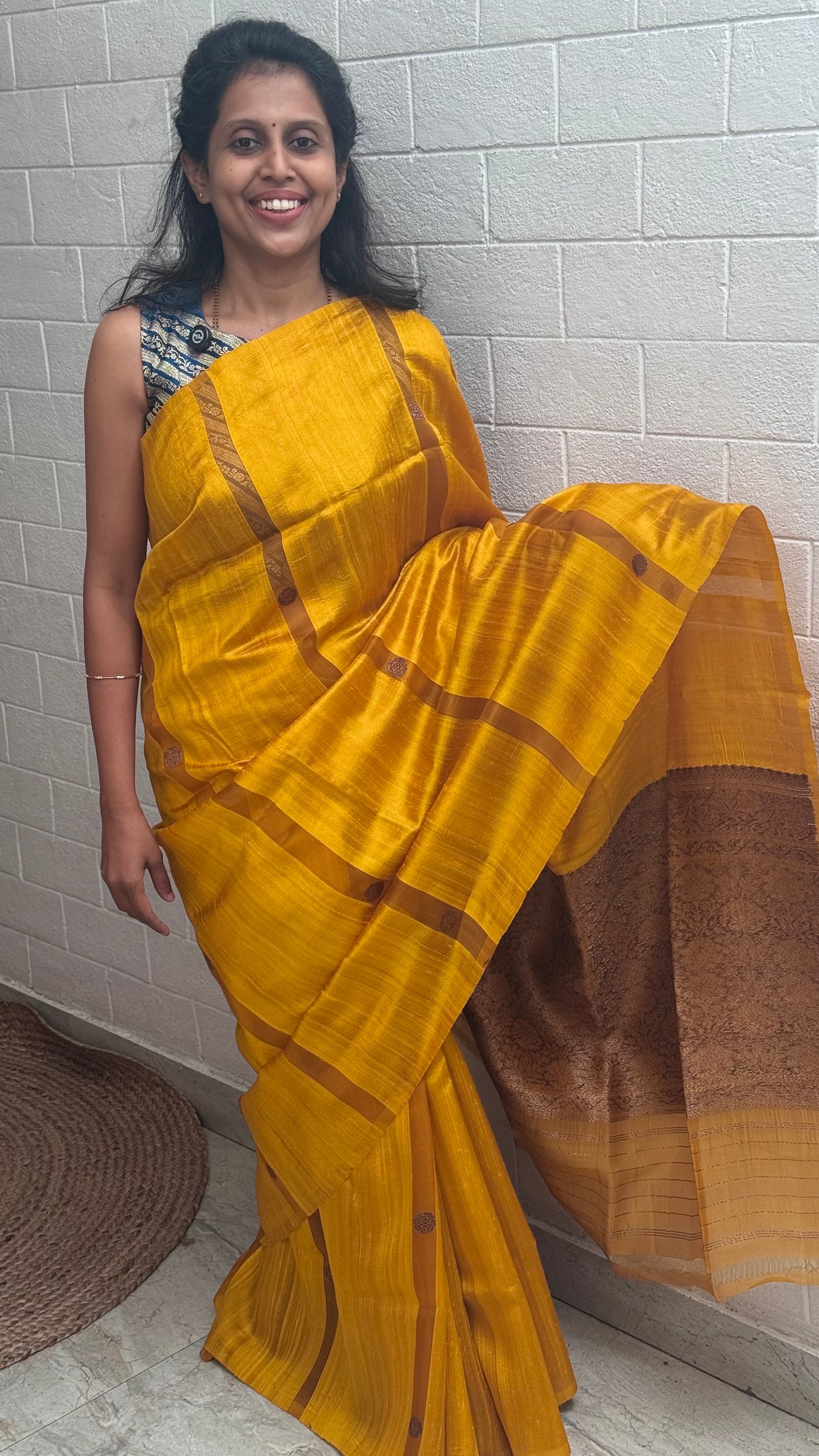 Pure Raw Silk Organza Fusion Saree