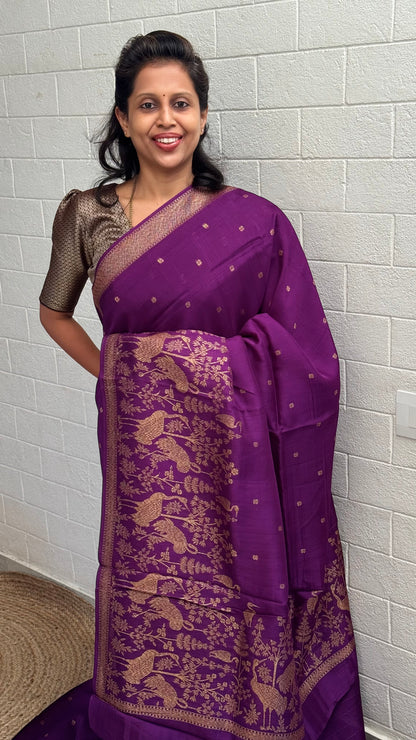 Moonga Tussar Flamingo